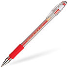 Ручка гелевая Crown "Hi-Jell Grip" 0,5мм, с резиновым упором для пальцев, красная, фото 2