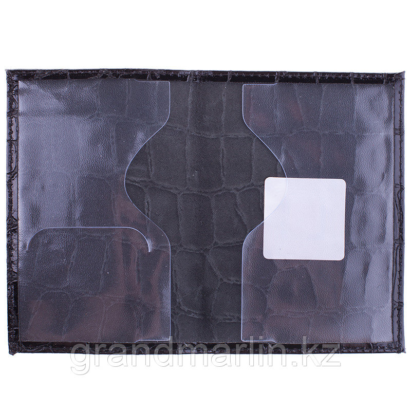 Обложка для паспорта OfficeSpace кожа тип 2, черный, "Croc" - фото 2 - id-p115317485