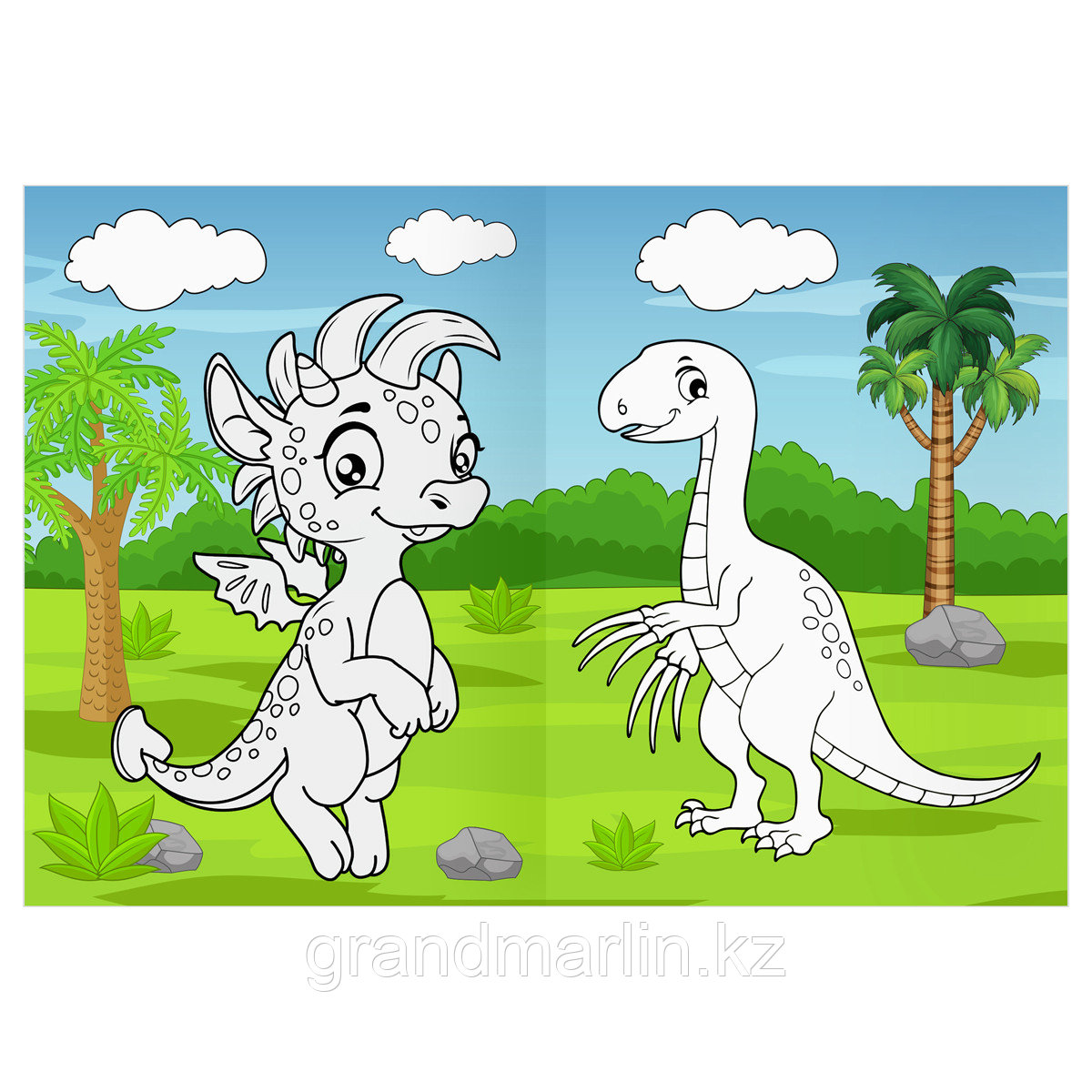 Раскраска А4 ТРИ СОВЫ "Динозавры и драконы", 16стр., цветной фон - фото 8 - id-p115317501