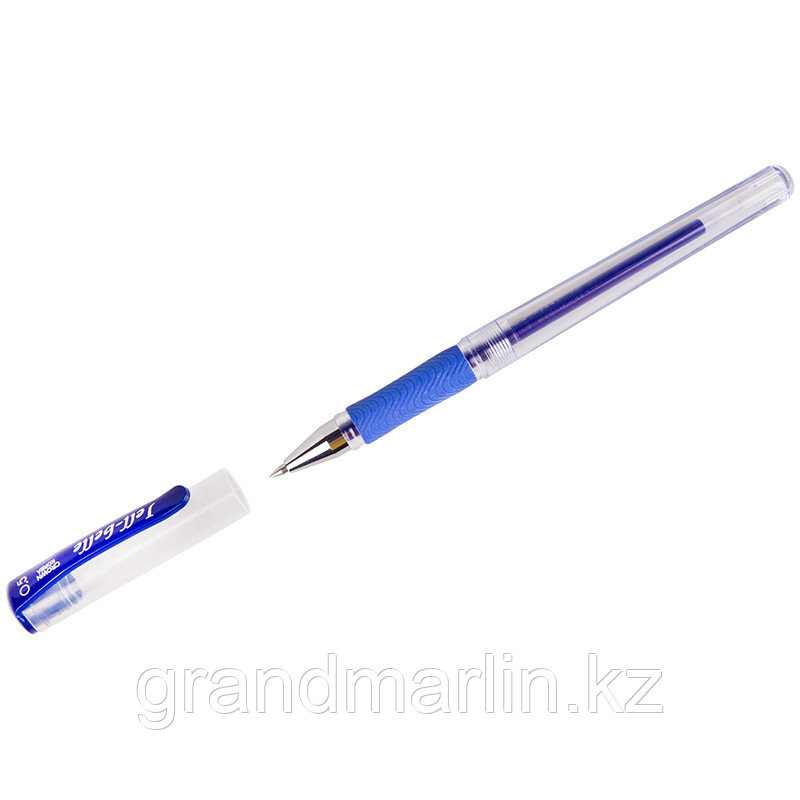Ручка гелевая Crown "Jell-Belle" синяя, 0,5мм, грип, штрих-код - фото 1 - id-p115317512