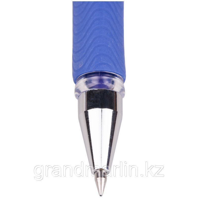 Ручка гелевая Crown "Jell-Belle" синяя, 0,5мм, грип, штрих-код - фото 2 - id-p115317512