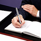 Ручка перьевая Delucci "Stellato" черная, 0,8мм, корпус серебро/хром, подарочный футляр, фото 5