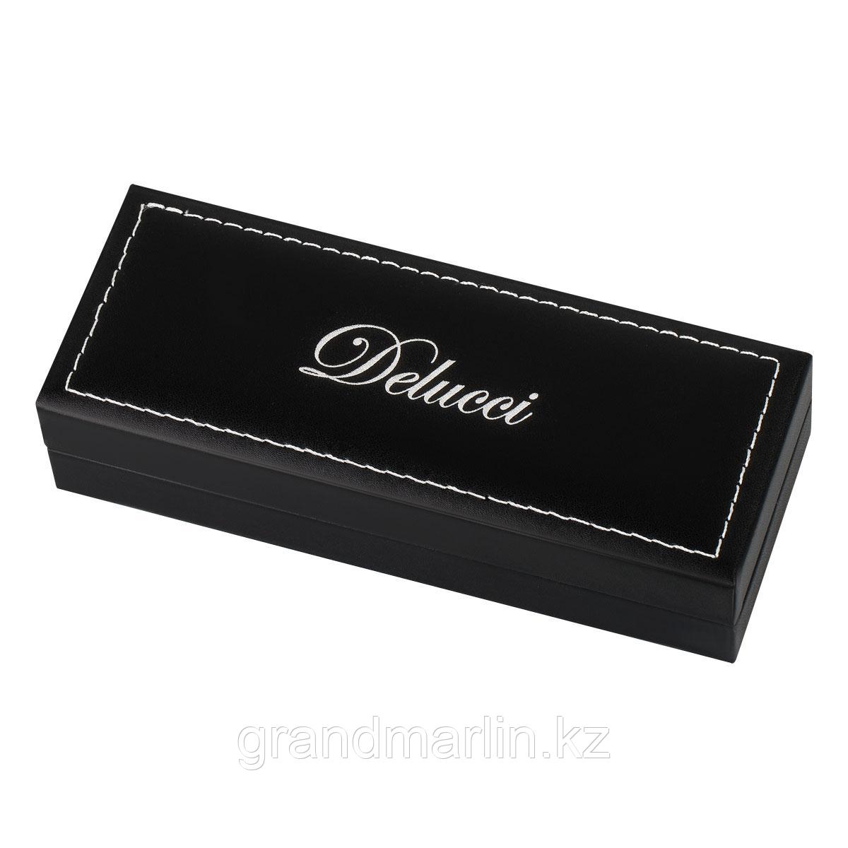 Ручка перьевая Delucci "Stellato" черная, 0,8мм, корпус серебро/хром, подарочный футляр - фото 7 - id-p115317516