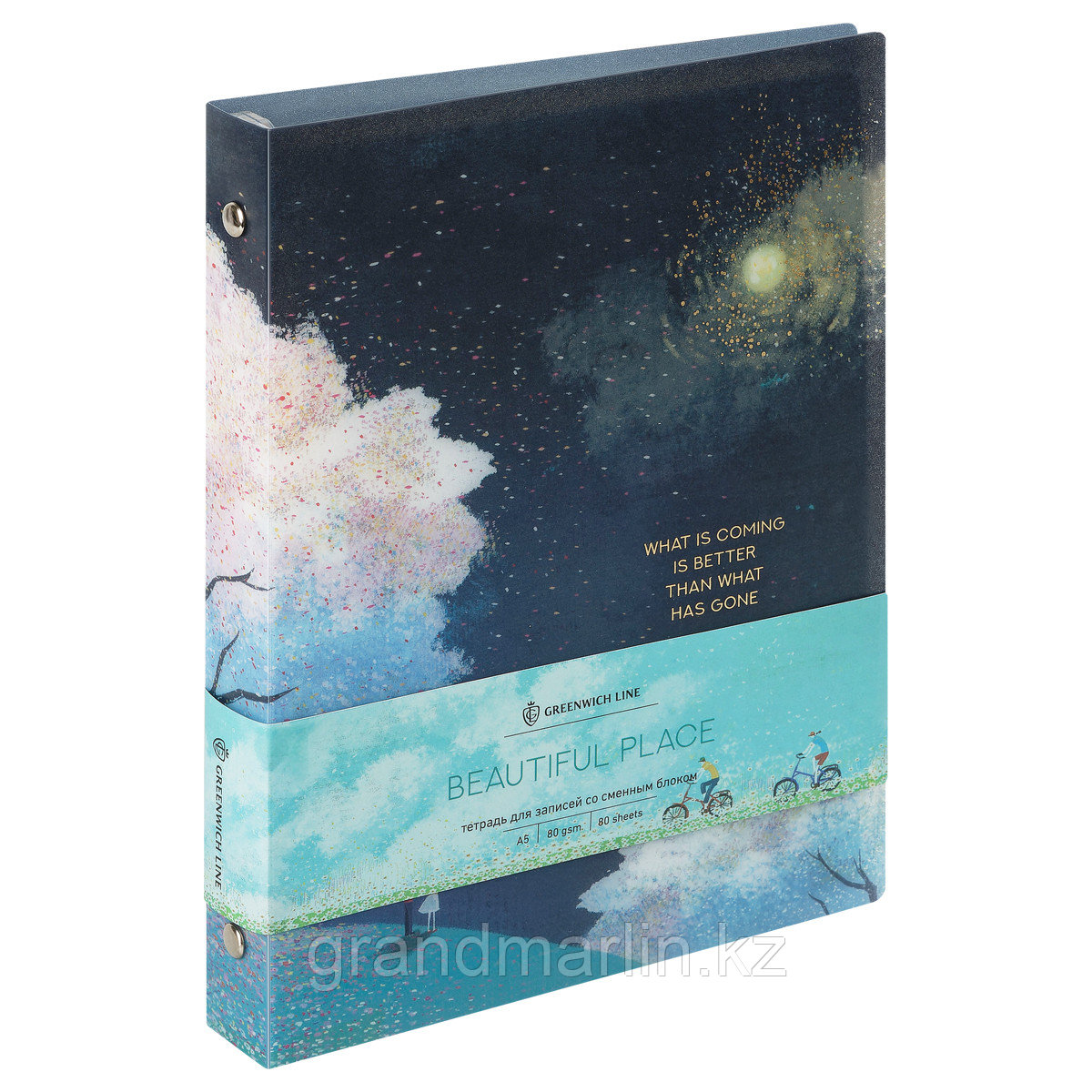 Тетрадь на кольцах 80л., А5, клетка Greenwich Line "Beautiful place", с пластиковой обложкой, фото 1