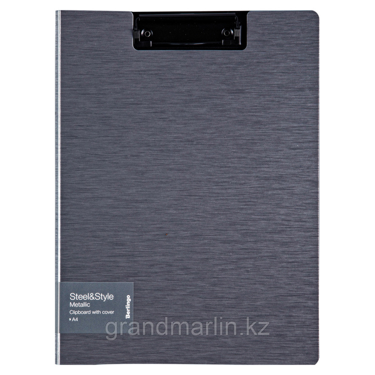 Папка-планшет с зажимом Berlingo "Steel&Style" А4, пластик (полифом), серебристый металлик - фото 1 - id-p115317488
