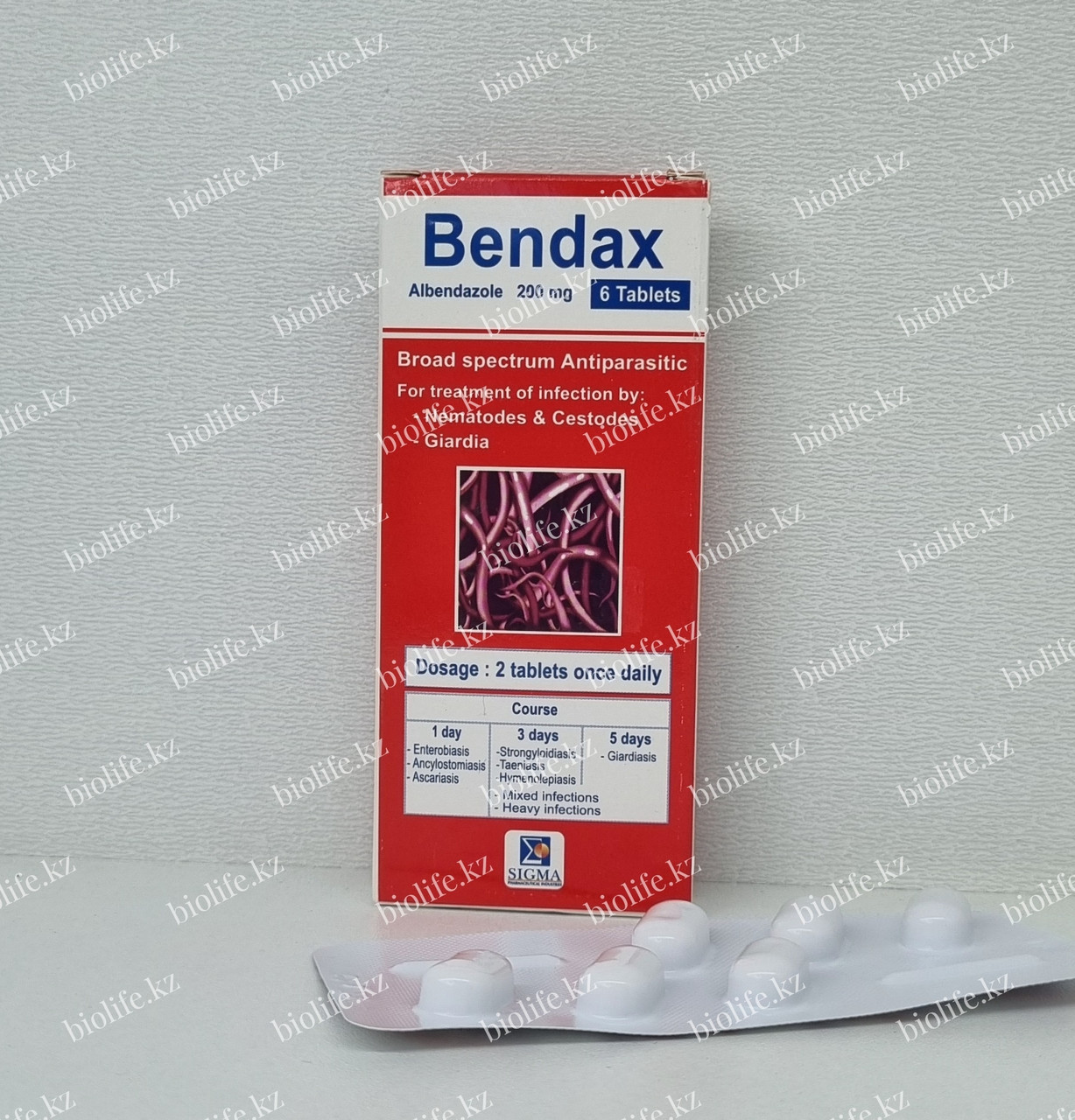 Антигельминтное средство Bendax (Бендакс) таблетки от глистов, 6 штук - фото 1 - id-p115251911