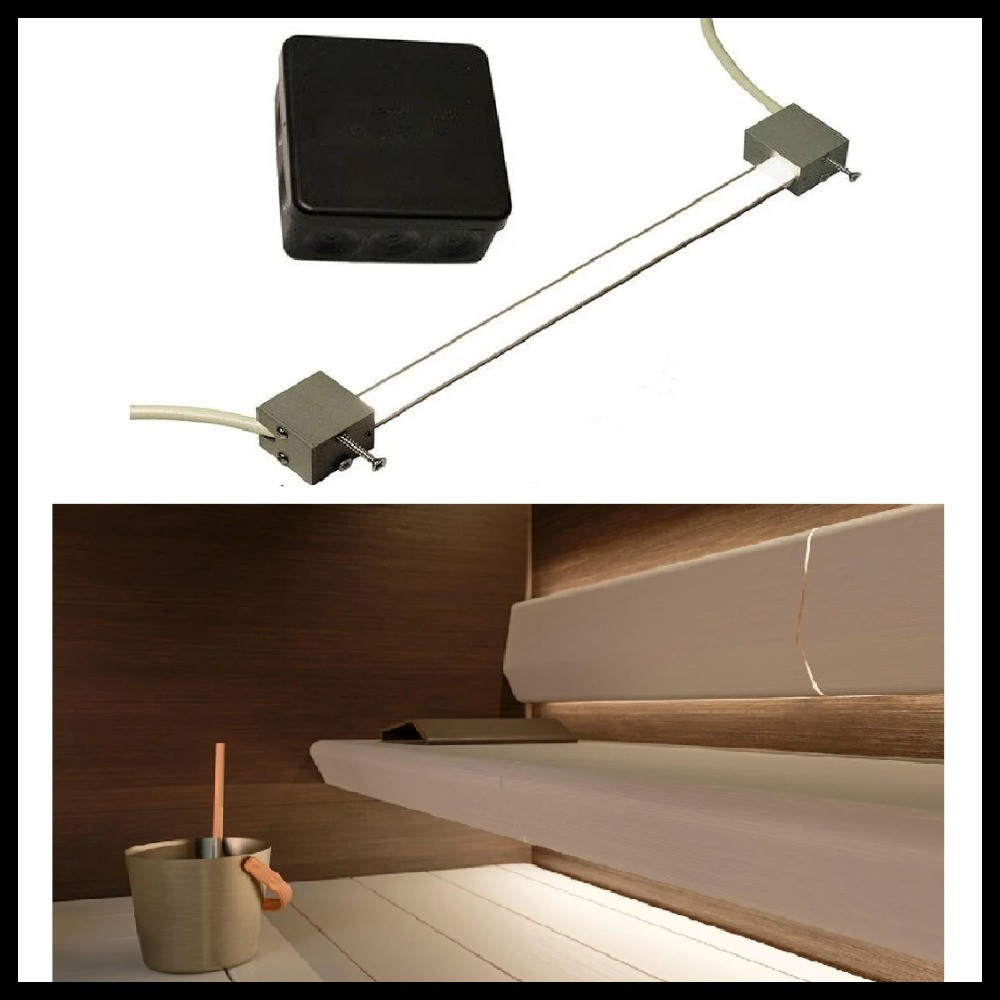 Линейная подсветка спинок и полков в русской бане Cariitti Sauna Linear Led 6М + Spot (длина = 4 х 1,5 м)