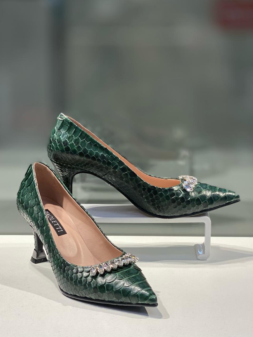 Нарядные женские туфли "Paoletti" зеленого цвета. Нарядная женская обувь. - фото 3 - id-p115329259
