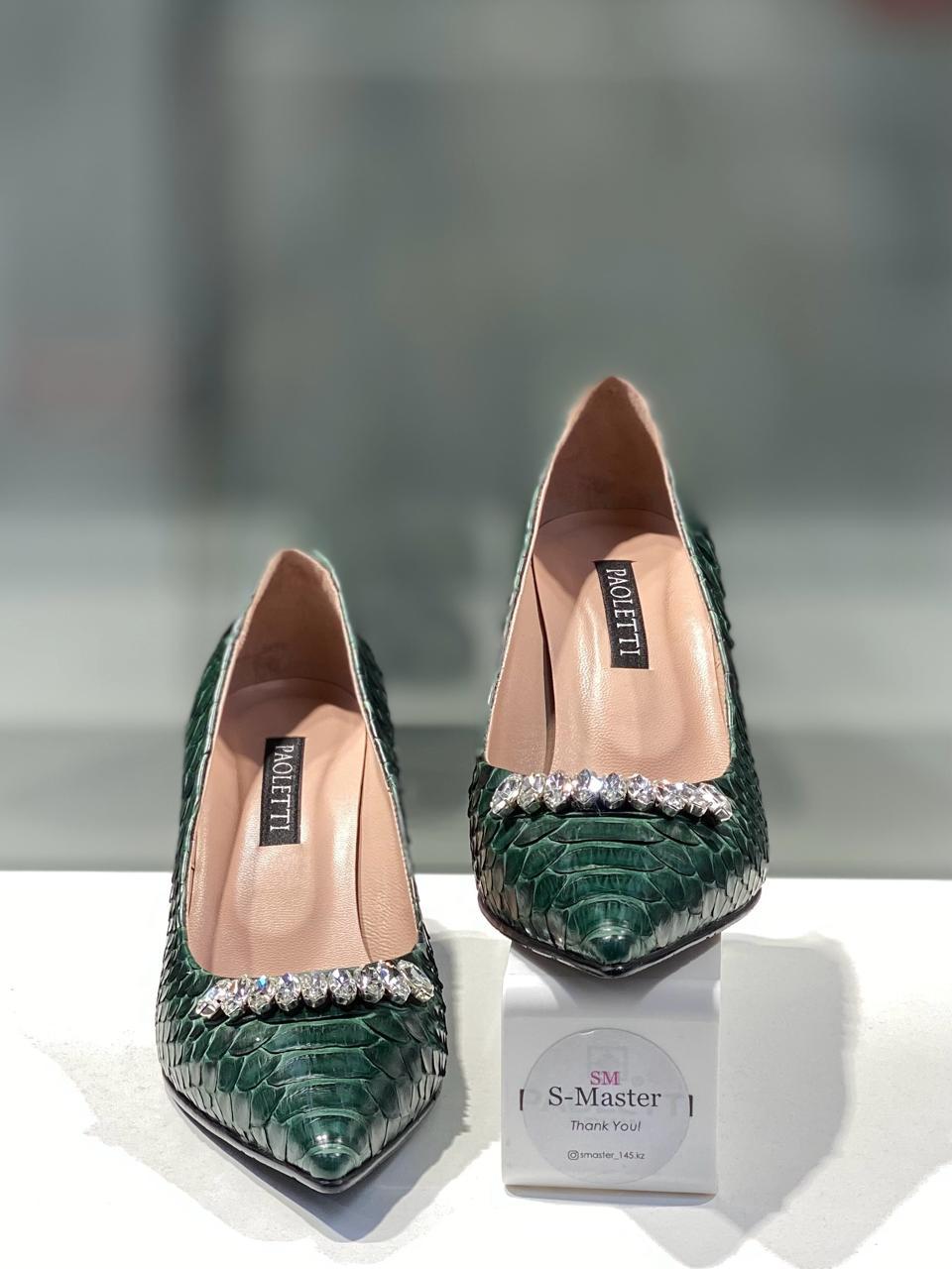 Нарядные женские туфли "Paoletti" зеленого цвета. Нарядная женская обувь. - фото 6 - id-p115329259