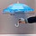 Зонтик для декора маленький 43 см голубой с белой ручкой, фото 2