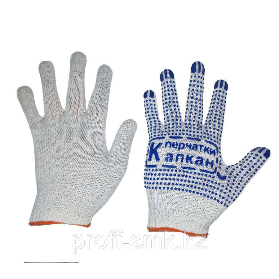 Перчатки Капкан ХБ с ПВХ, белые - фото 1 - id-p115339969