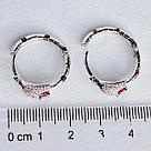 Серьги из серебра с фианитами N347 вид змея, конго, фото 2