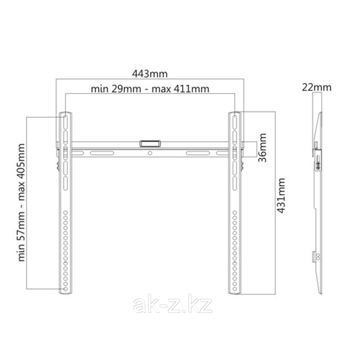 Кронштейн Brateck LP43-44 для ТВ и мониторов, 32"-55" - фото 2 - id-p115344831