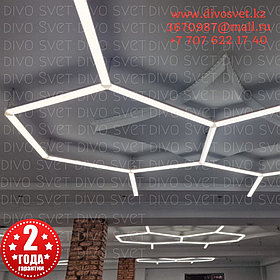 Модульное светодиодное освещения для сборки разных форм: Соты, прямые линии.