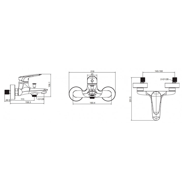 Смеситель для ванны Jacob Delafon Elite E32909-CP, хром - фото 2 - id-p115355499