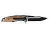 Нож складной Stinger, 120 мм, (черный/серебристый), материал рукояти: нержавеющая сталь/дерево, фото 3