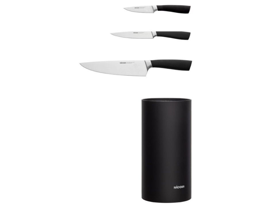 Набор из 3 кухонных ножей в универсальном блоке, NADOBA, серия UNA - фото 2 - id-p115356101