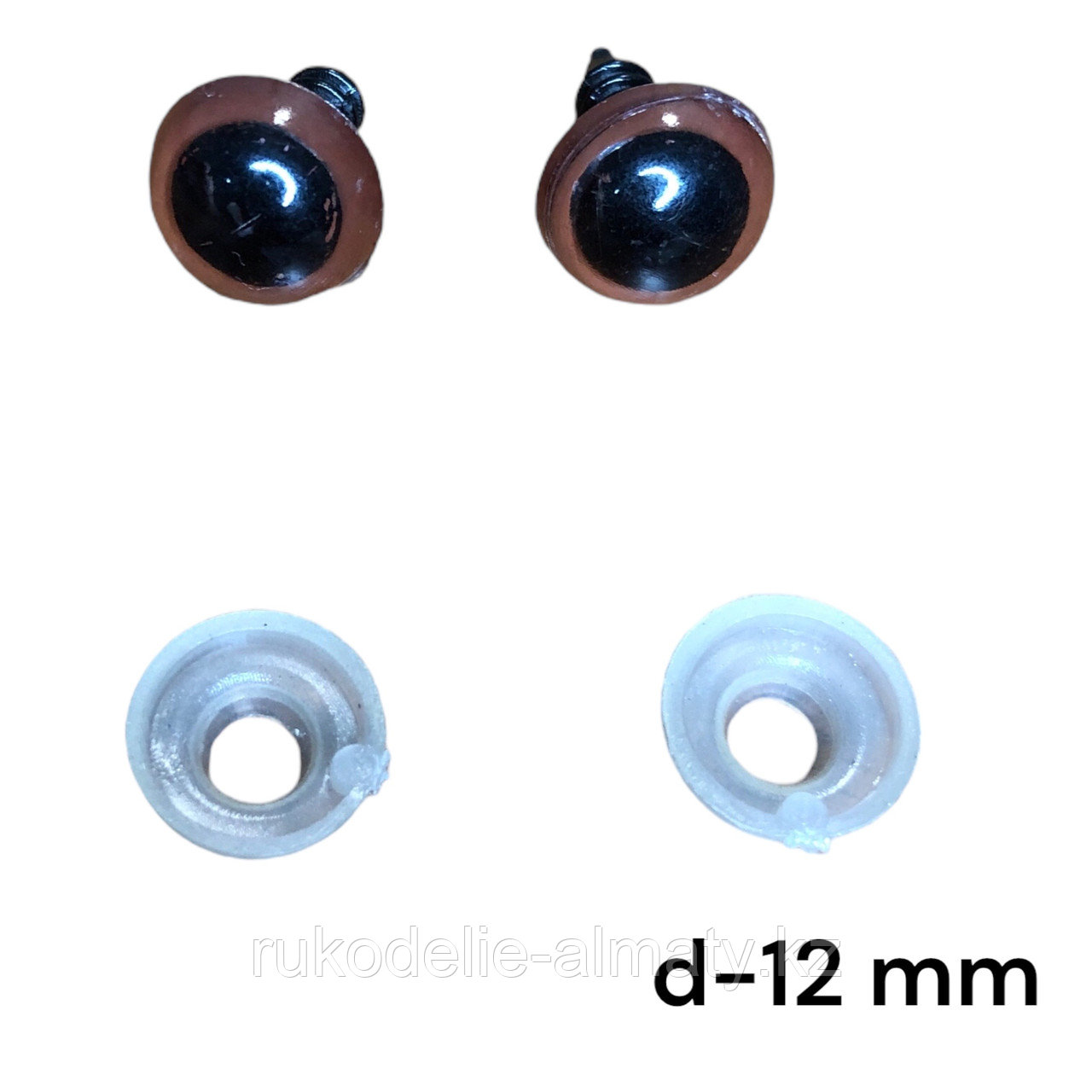 Глазки для игрушек винтовые , 12 мм карий - фото 2 - id-p115357550