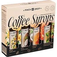 Набор сиропов для кофе и чая Pinch&Drop[4шт]; стекло,картон; 250мл; H=205,L=230,B=55мм