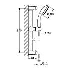 Душевой гарнитур GROHE Tempesta New, штанга 600 мм, 9,5 л/мин, хром, фото 2