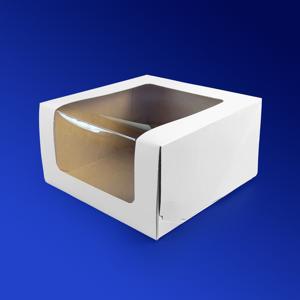 OSQ (Doeco) Коробка для торта белая с окном ForG SHELF I W W 18,0х18,0х10,0см - фото 1 - id-p112812529