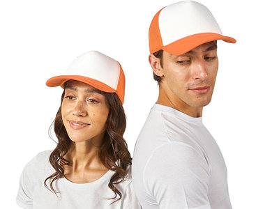 Бейсболка с сеткой Newport, оранжевый/белый