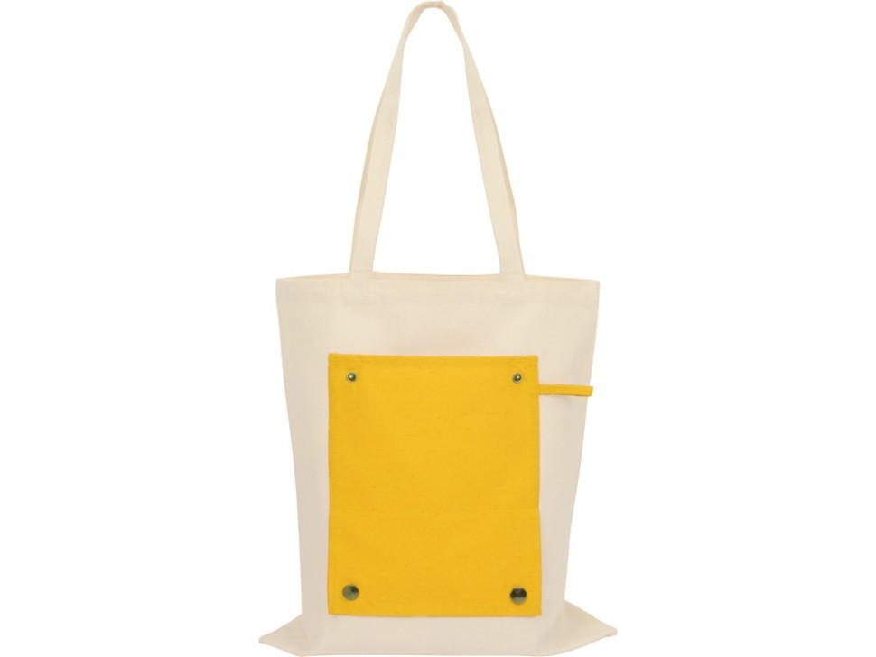 Складная хлопковая сумка для шопинга Gross с карманом, желтый - фото 10 - id-p115357340