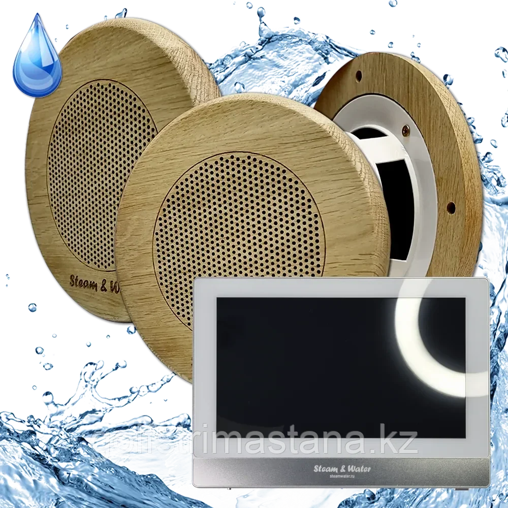 Комплект влагостойкой акустики для бани и сауны SAUNA SOUND (круглая решетка) R2 3 колонки - фото 1 - id-p115359422