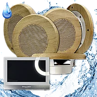 Комплект влагостойкой акустики для бани и сауны SAUNA SOUND (круглая решетка) R2 5 колонок