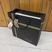 Подарочные картонные пакеты " Just for you - с бантиком". Размер 20x20x8 см. Упаковка для подарка. Пакет.