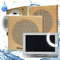 Комплект влагостойкой акустики для бани и сауны SAUNA SOUND (квадратная решетка) S 3 колонки