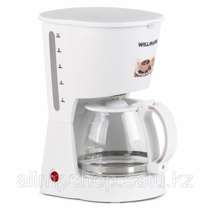 Кофеварка WILLMARK WCM-1350D, капельная, 900 Вт, 1.2 л, белая - фото 1 - id-p115384520