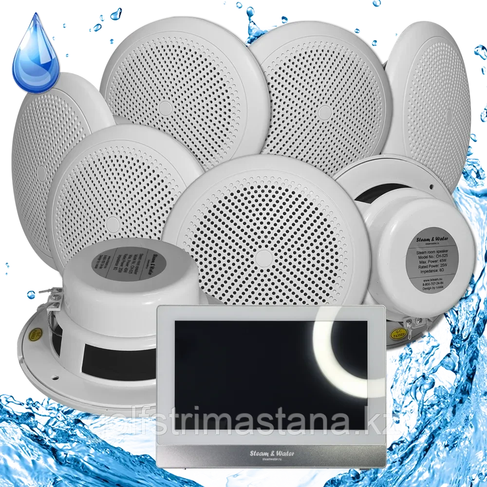 Комплект акустической системы для хамам Steam & Water SOUND 8 колонок - фото 1 - id-p115384465