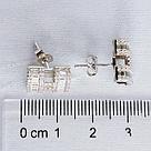 Серьги Италия N337 серебро с родием вставка фианит, с французким замком, фото 3