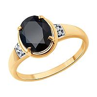 Кольцо из золочёного серебра с шпинелью и фианитами Diamant 93-310-01954-1 позолота