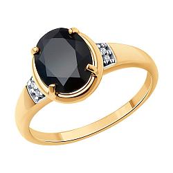 Кольцо из золочёного серебра с шпинелью и фианитами Diamant 93-310-01954-1 позолота
