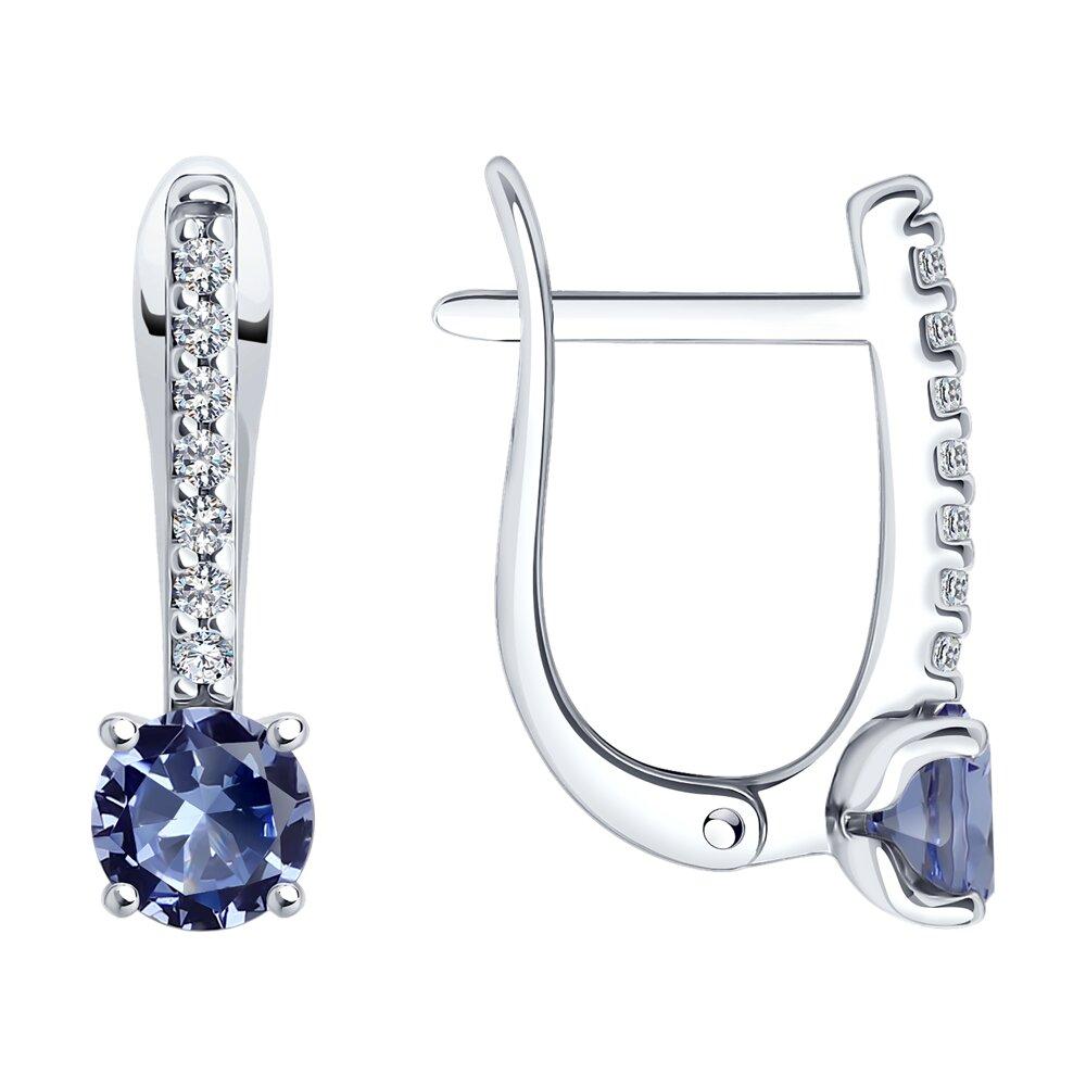 Серьги из серебра с ситаллами и фианитами  92023032, фото 1