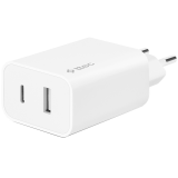 Зарядное устройство 2SCS24B ttec SmartCharger Duo PD для путешествий USB-C+USB-A 30W белого цвета