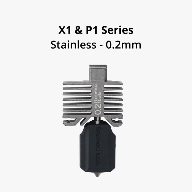 Hotend with stainless steel nozzle-0.2 mm