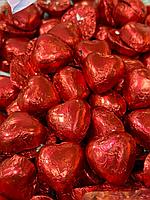 Шоколадные сердечки с ореховым кремом КРАСНЫЕ 1кг (на вес)