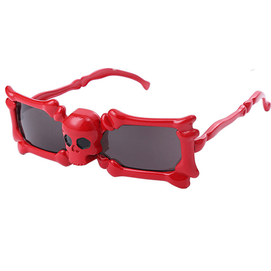Прикольные очки с черепом красные - фото 3 - id-p115400700