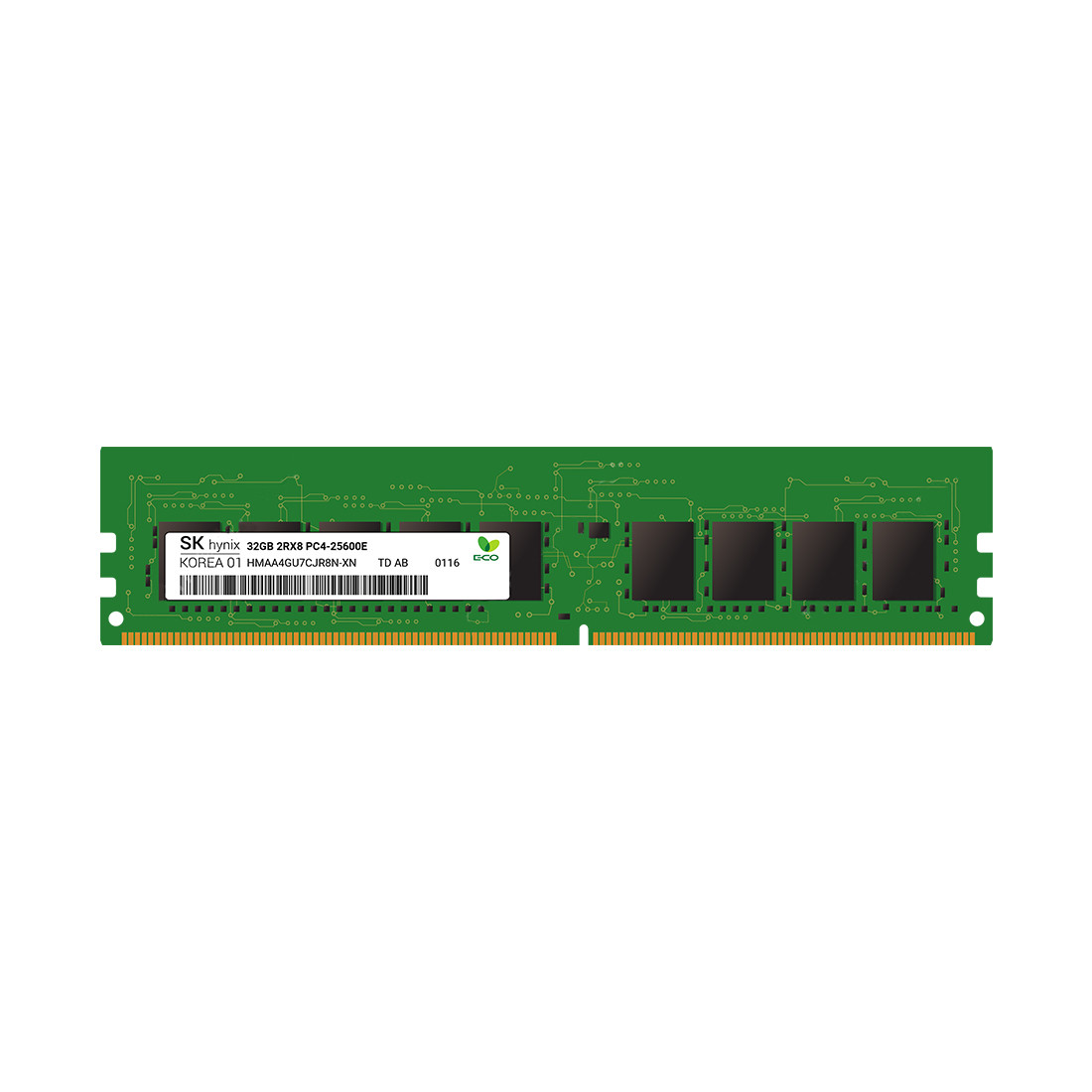 Модуль памяти Hynix HMAA4GU7CJR8N-XN DDR4-3200 32GB 3200MHz 2Rx8 (16Gb) ECC UDIMM 2-018835 - фото 1 - id-p115400789