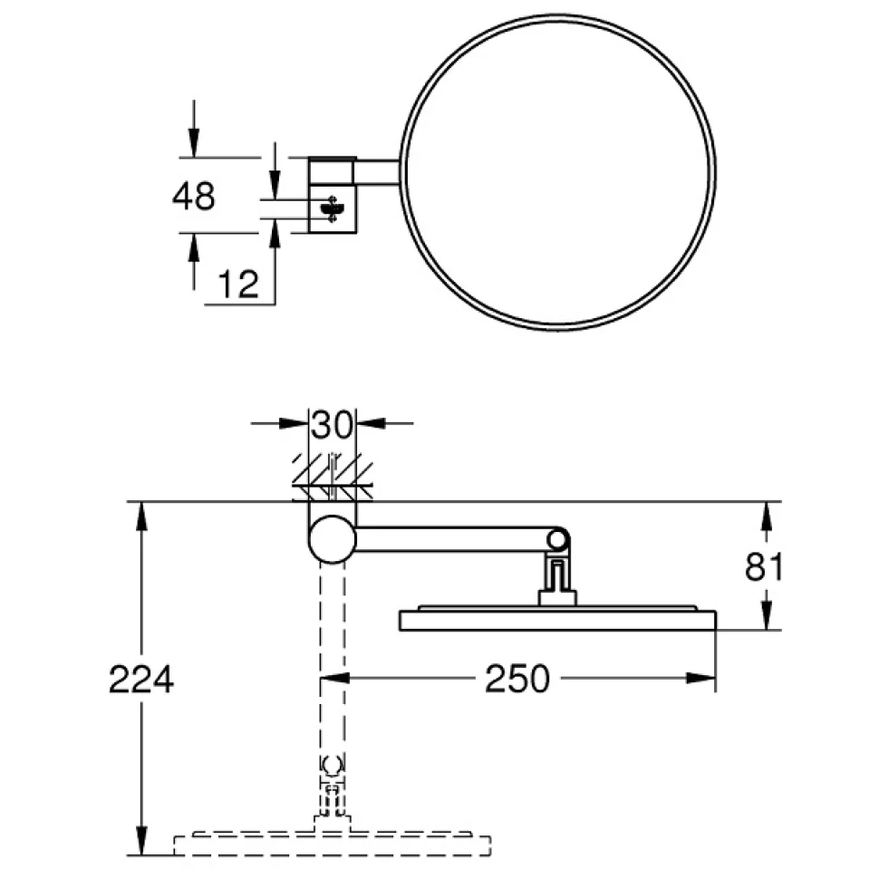 Косметическое зеркало x 7 Grohe Selection 41077AL0 - фото 2 - id-p115418705