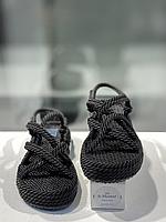 Плетенные женские сандалии черного цвета., фото 3