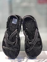 Плетенные женские сандалии черного цвета., фото 5