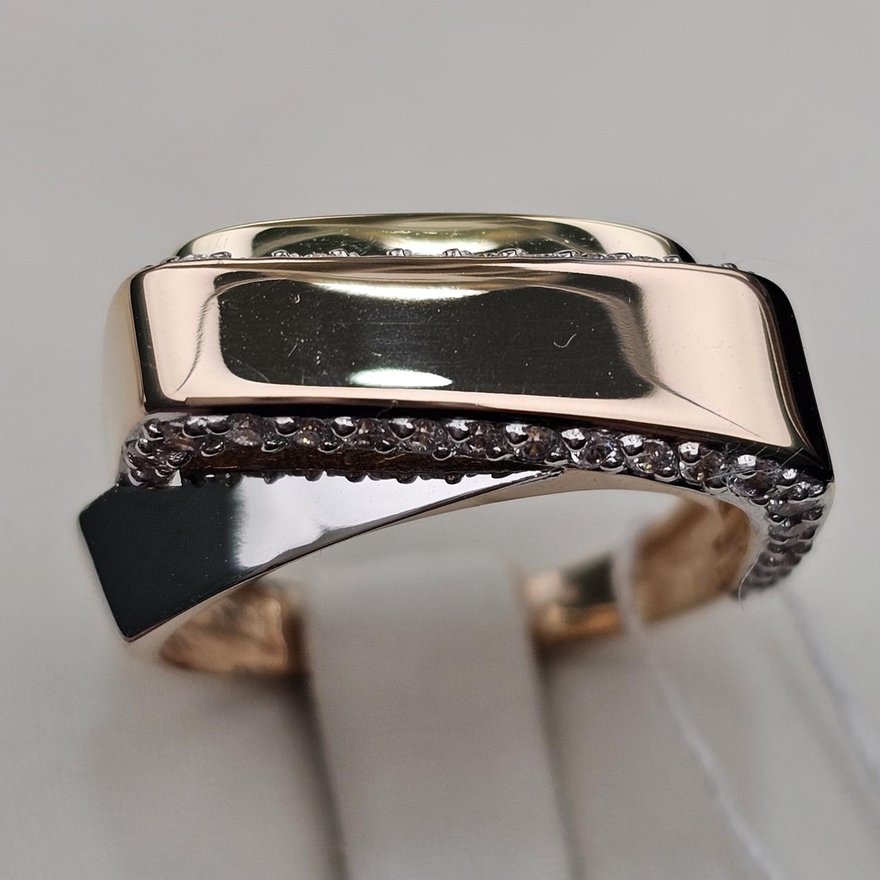 Золотое кольцо 585 проба к-ж-б/з 5,34 гр. фианиты, размер 17,5 - фото 4 - id-p115395609