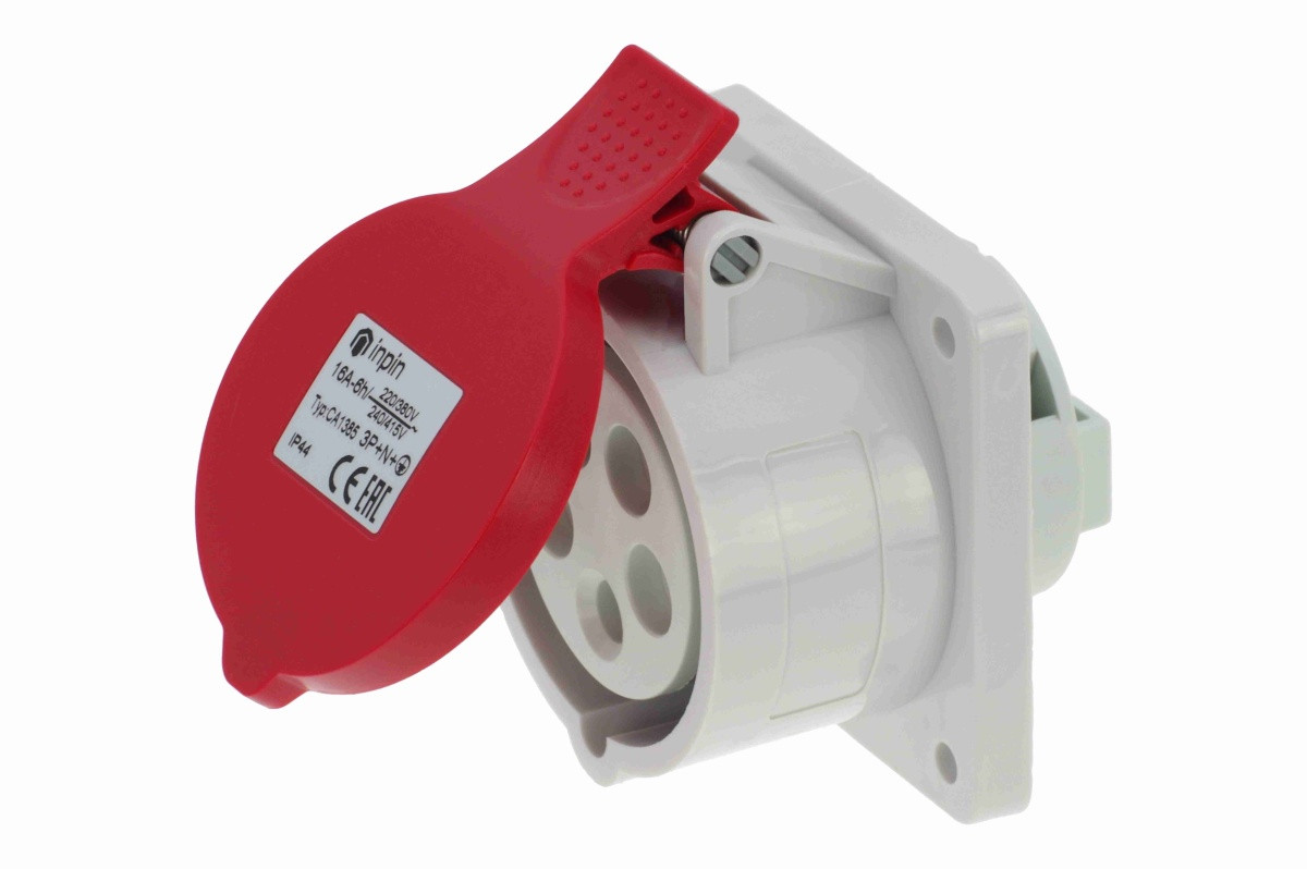 CA1385 INPIN Розетка встраиваемая 16A/400V/3P+N+E/IP44 фланец 75x75