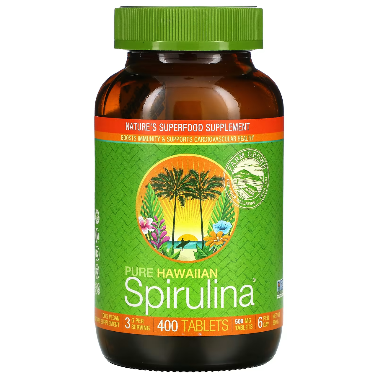 Гавайская спирулина - Pure Hawaiian Spirulina, 500 мг