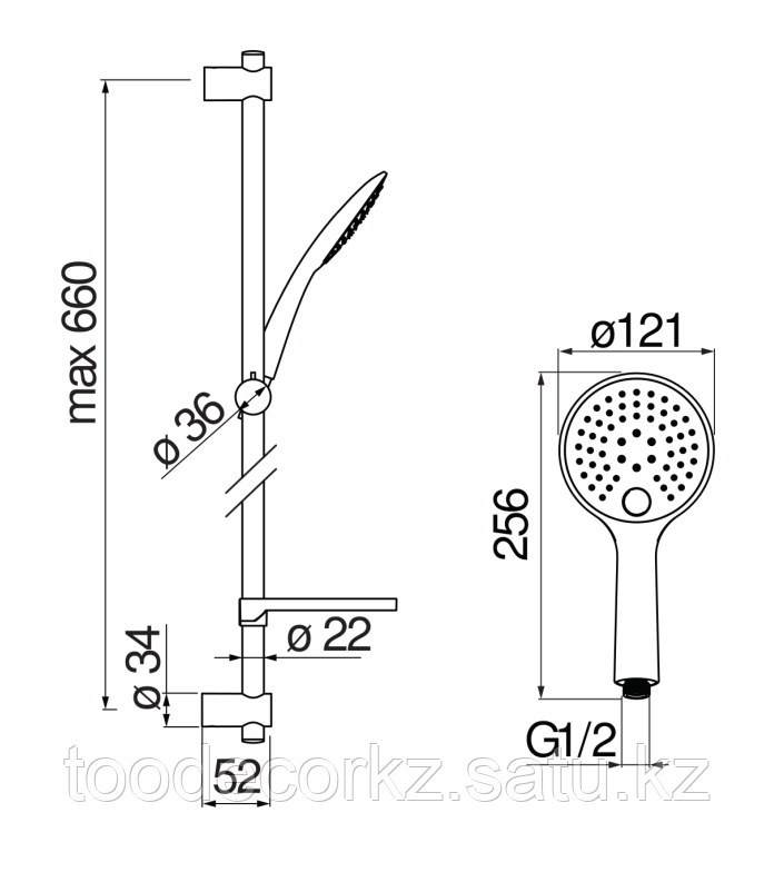 Душевой гарнитур Nobili 120мм 3jet + мыльница, хром AD140/63CR - фото 2 - id-p115431503