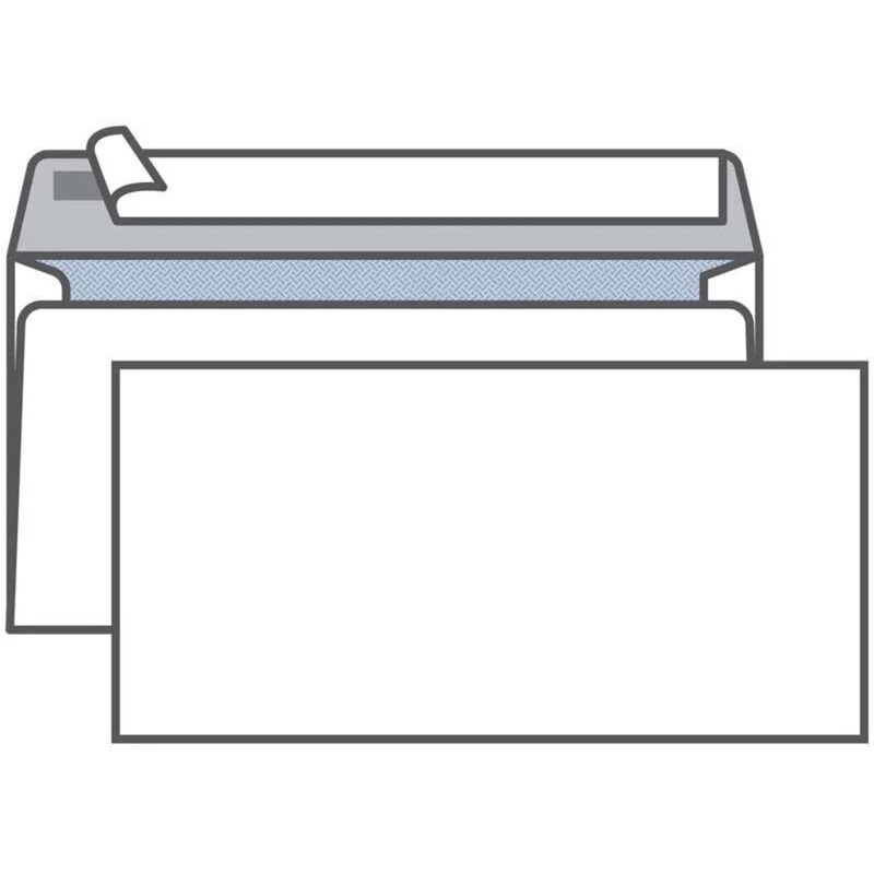 Конверт Е65 KurtStrip тангир (110х220 мм) белый, удаляемая лента, внутренняя запечатка
